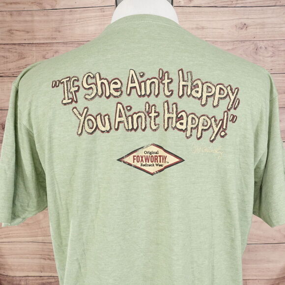IF SHE AIN'T HAPPY, YOU AINT HAPPY JEFF FOXWORTHY REDNECK GEAR T-SHIRT SIZE XL - Picture 1 of 7